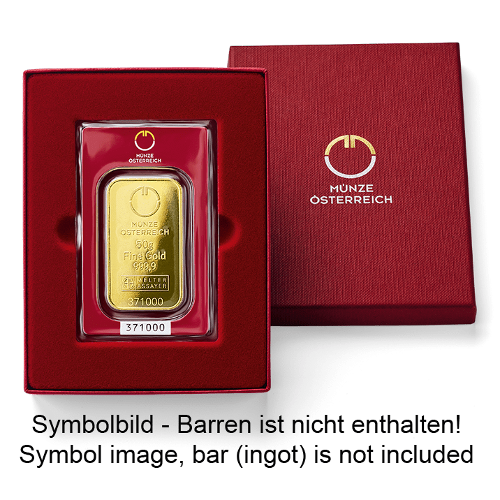 Barrenverpackung 50 Gramm Goldbarren